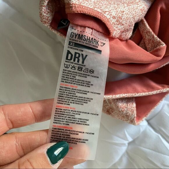 Gymshark Fleur Khaki Sports Bra Marled Light Pink - Picture 5 of 6